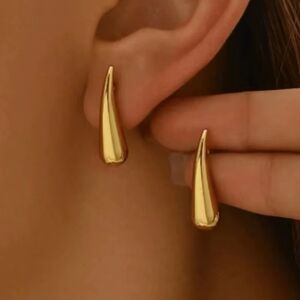 18 KT Gold Over Titanium Teardrop Earrings